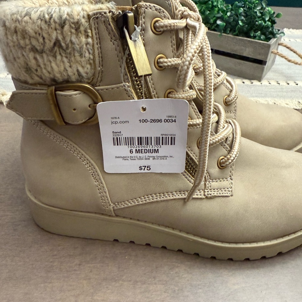 St. John's Bay Tan Lace Up Boots